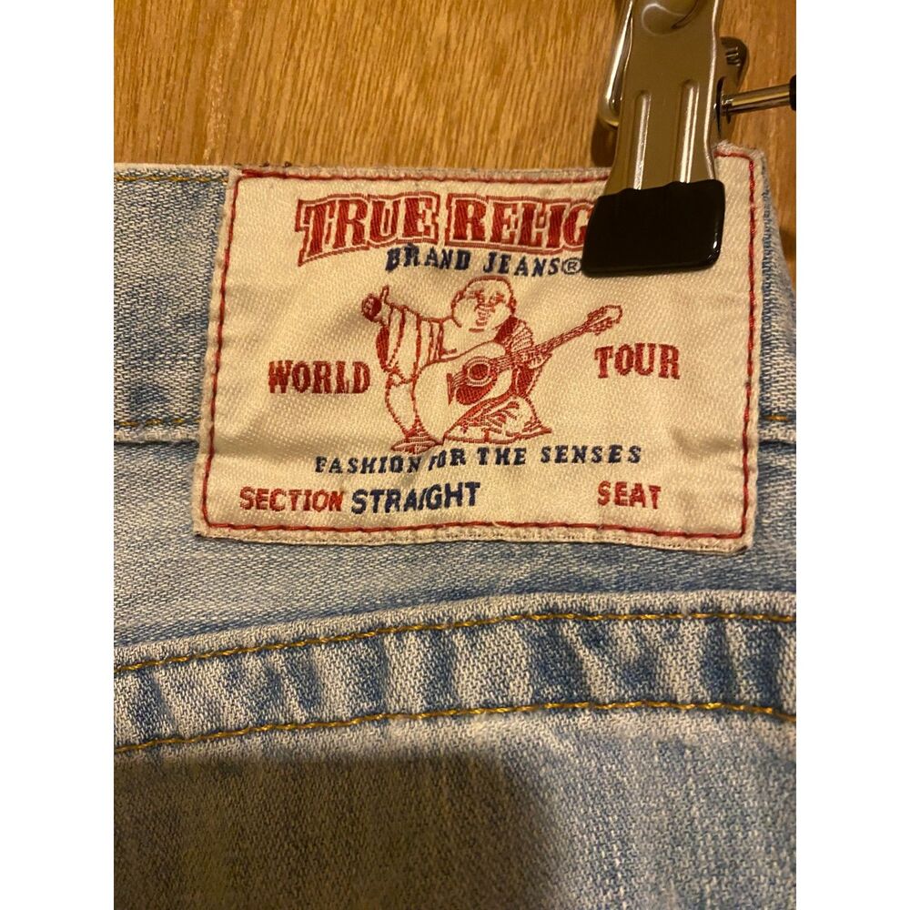 True Religion Jeans, Blue, Size 31 Men, Weathered and Distressed Ankles - Picture 4 of 5